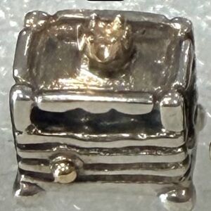 Silver and 14ky gold Princess and the Pea charm